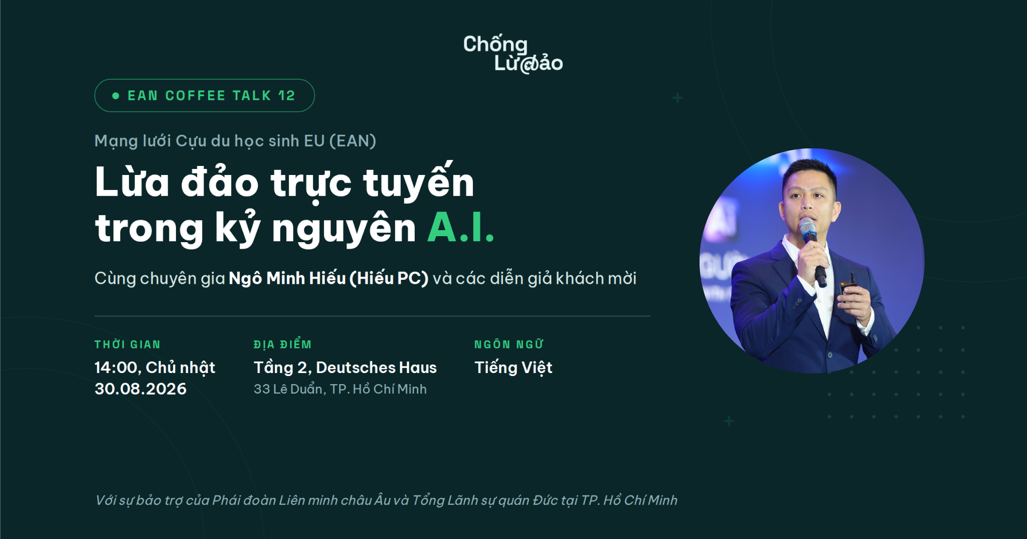 Mr Ngô Minh Hiếu to speak at EAN Coffee Talk 12 on online scams in the A.I. era